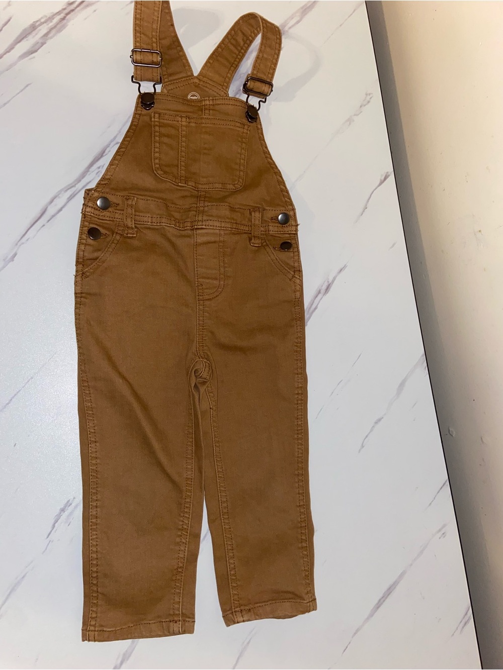 wonder nation Brown Kids Cotton Overalls with Adjustable Straps